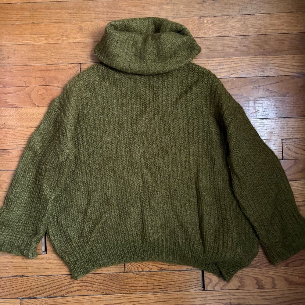 COS Olive Green Turtleneck Sweater